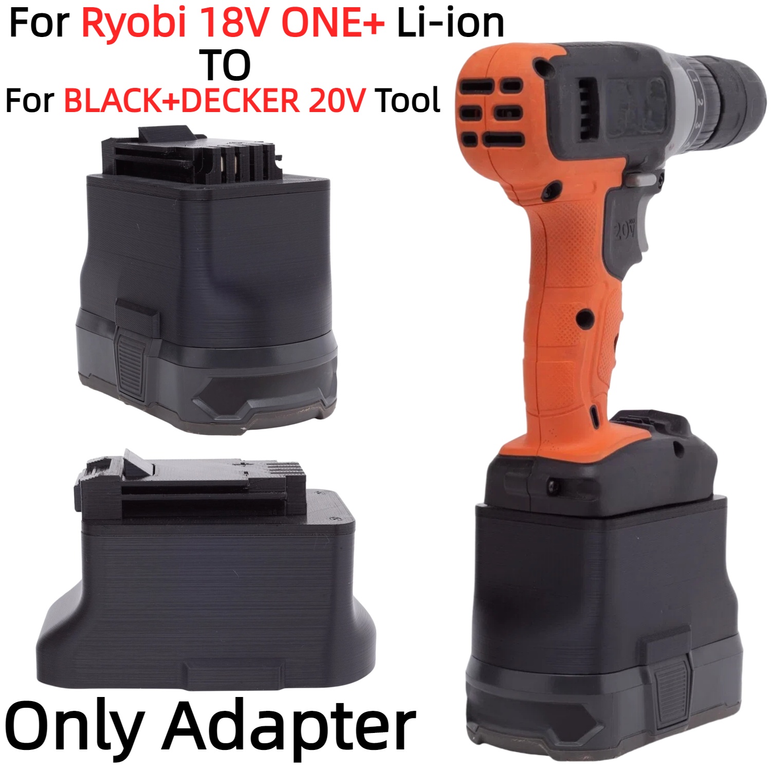 Black+Decker Tool Cordless - Battery Adapter for Ryobi 18V ONE+