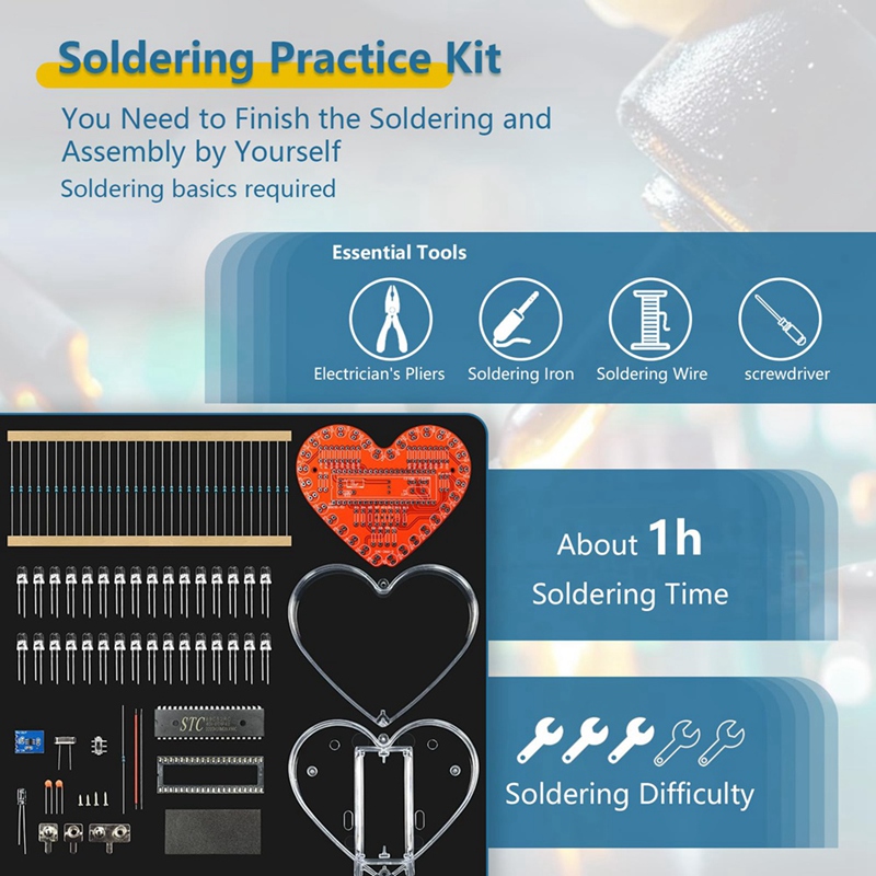 ●Soldering Practice Kit, Heart - Diy Electronics Project Kit 评论和价格
